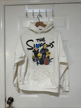 Balenciaga White The Simpsons Graphic Hoodie